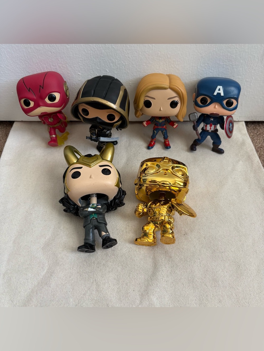 Funko Pop! Vinyl Marvel Avengers Lot of 6 Flash Loki Capt America Ronan